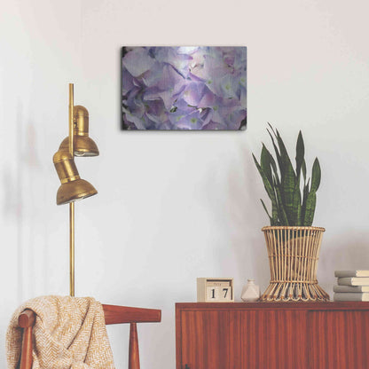 Luxe Metal Art 'Violet Hydrangeas' by Lori Deiter, Metal Wall Art,24x16