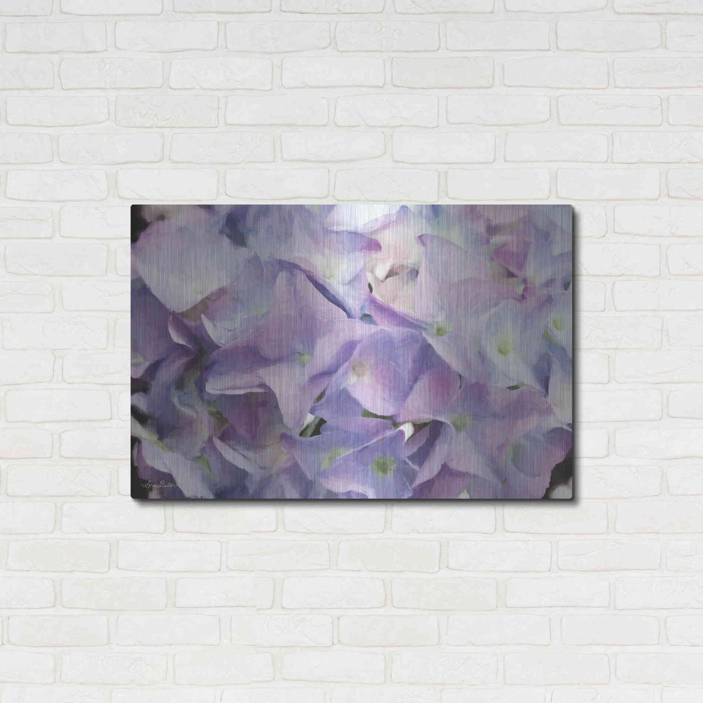 Luxe Metal Art 'Violet Hydrangeas' by Lori Deiter, Metal Wall Art,36x24