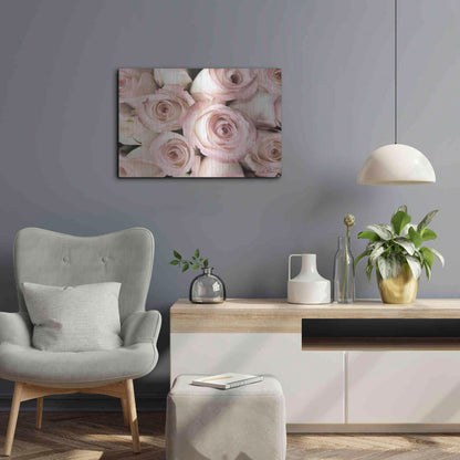 Luxe Metal Art 'Top View - Pink Roses' by Lori Deiter, Metal Wall Art,24x16