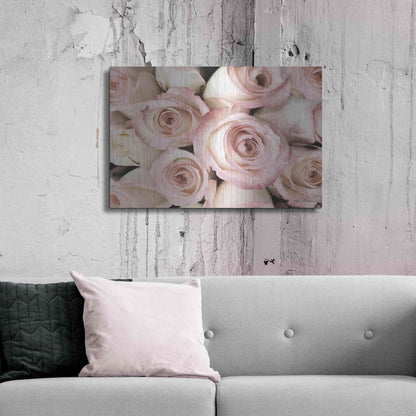 Luxe Metal Art 'Top View - Pink Roses' by Lori Deiter, Metal Wall Art,36x24