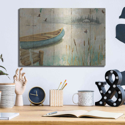 Luxe Metal Art 'Waterside V' by Daphne Brissonet, Metal Wall Art,16x12
