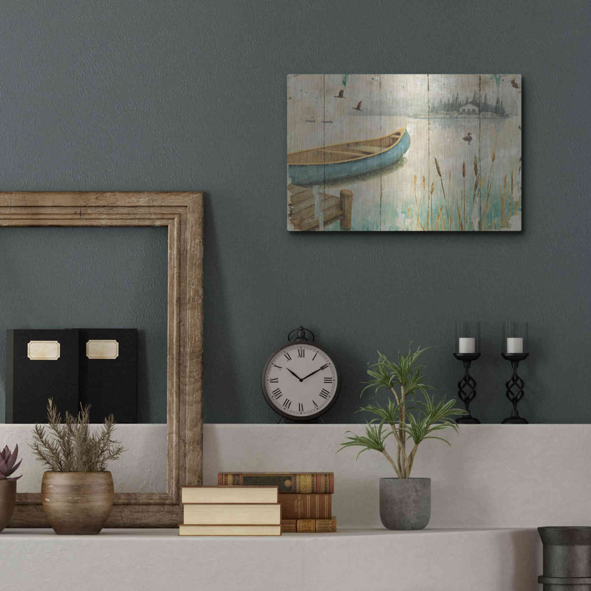 Luxe Metal Art 'Waterside V' by Daphne Brissonet, Metal Wall Art,16x12