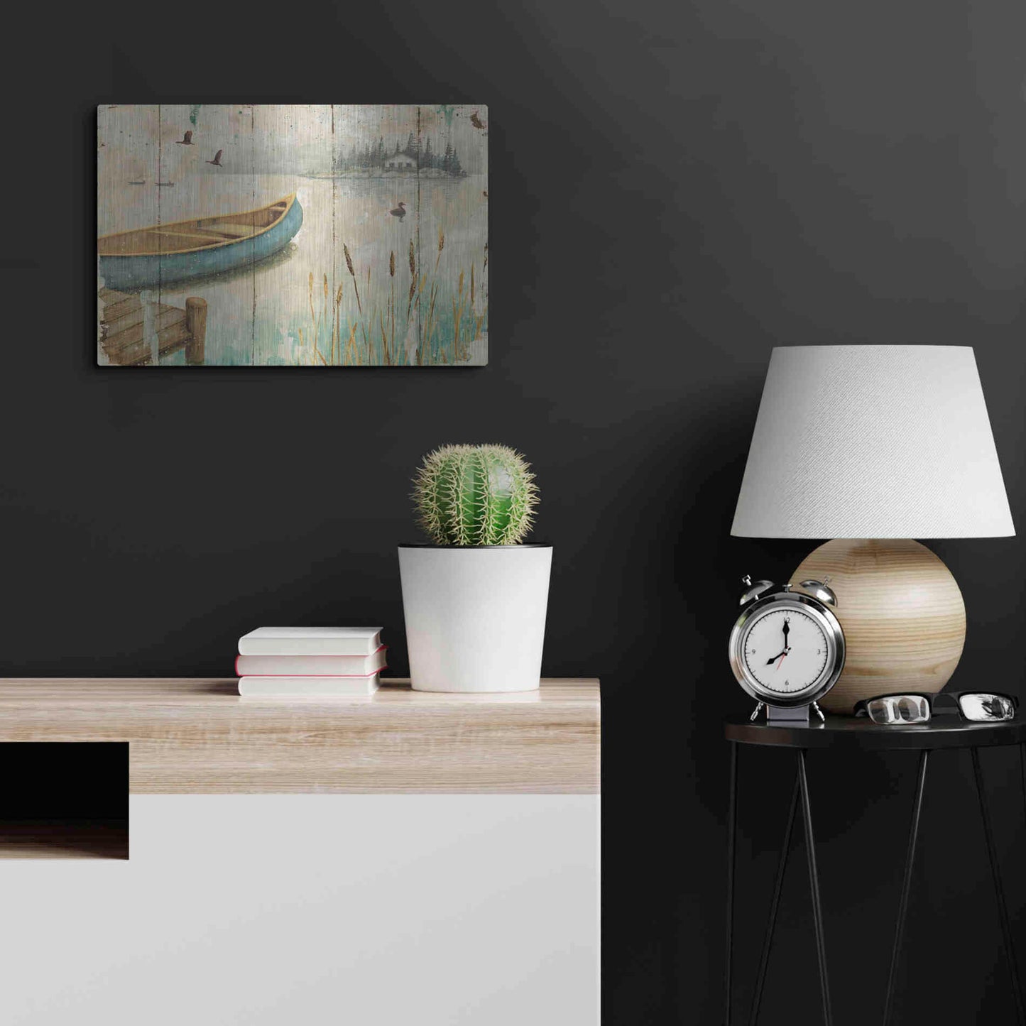 Luxe Metal Art 'Waterside V' by Daphne Brissonet, Metal Wall Art,24x16