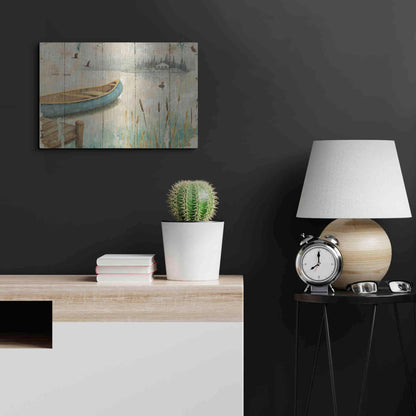 Luxe Metal Art 'Waterside V' by Daphne Brissonet, Metal Wall Art,24x16