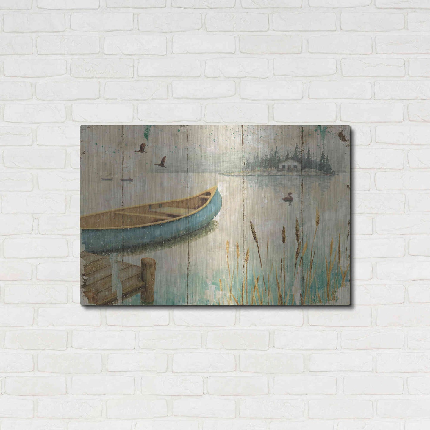 Luxe Metal Art 'Waterside V' by Daphne Brissonet, Metal Wall Art,36x24
