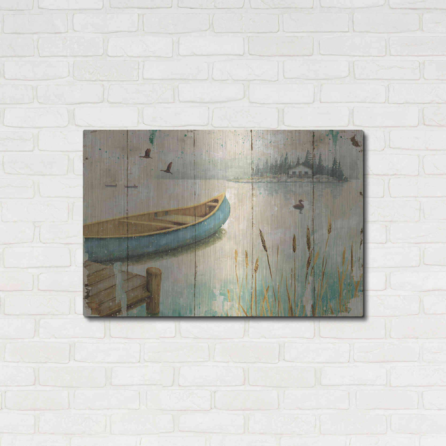 Luxe Metal Art 'Waterside V' by Daphne Brissonet, Metal Wall Art,36x24