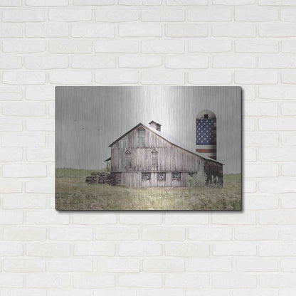 Luxe Metal Art 'One Land, One Flag' by Lori Deiter, Metal Wall Art,36x24