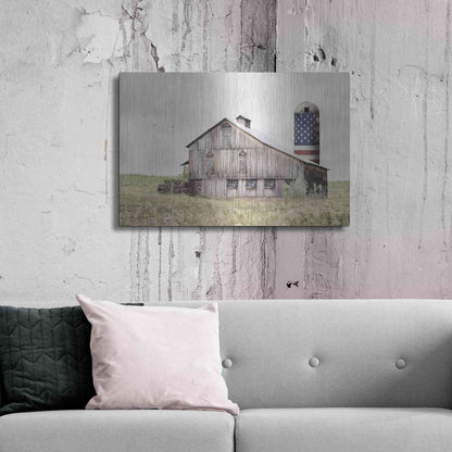 Luxe Metal Art 'One Land, One Flag' by Lori Deiter, Metal Wall Art,36x24