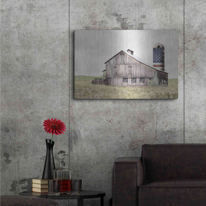 Luxe Metal Art 'One Land, One Flag' by Lori Deiter, Metal Wall Art,36x24