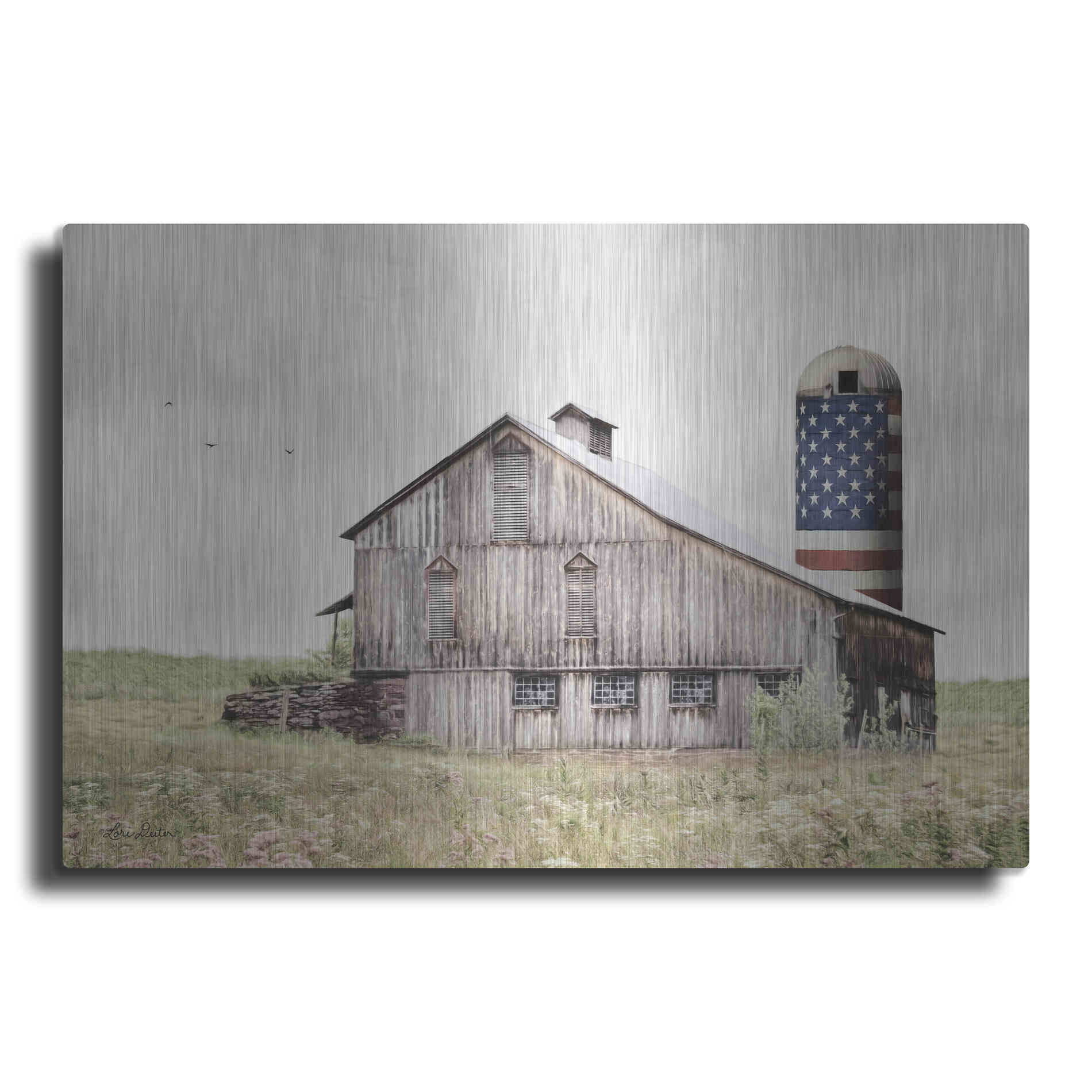 Luxe Metal Art 'One Land, One Flag' by Lori Deiter, Metal Wall Art