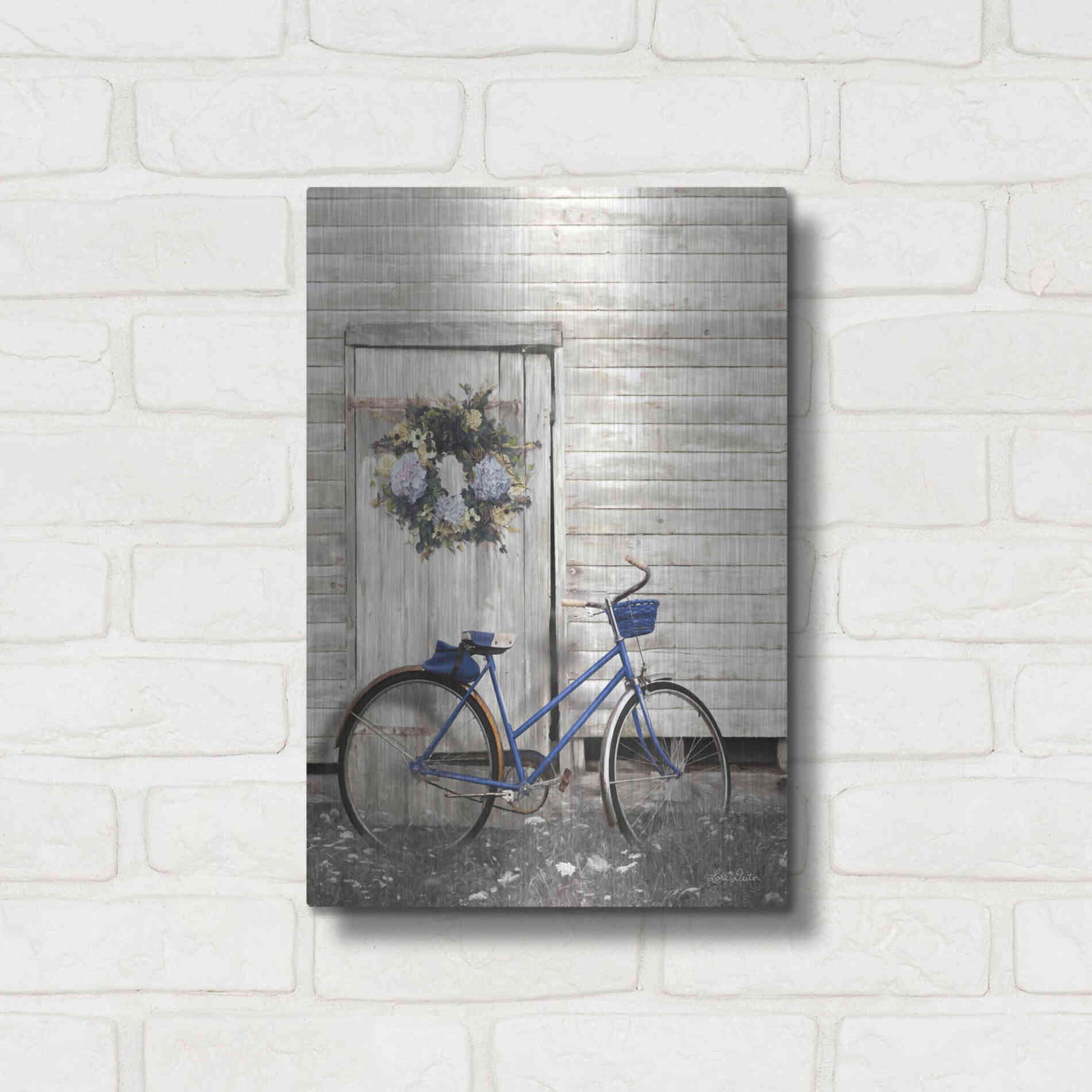 Luxe Metal Art 'Life is Like Riding a Bike' by Lori Deiter, Metal Wall Art,12x16