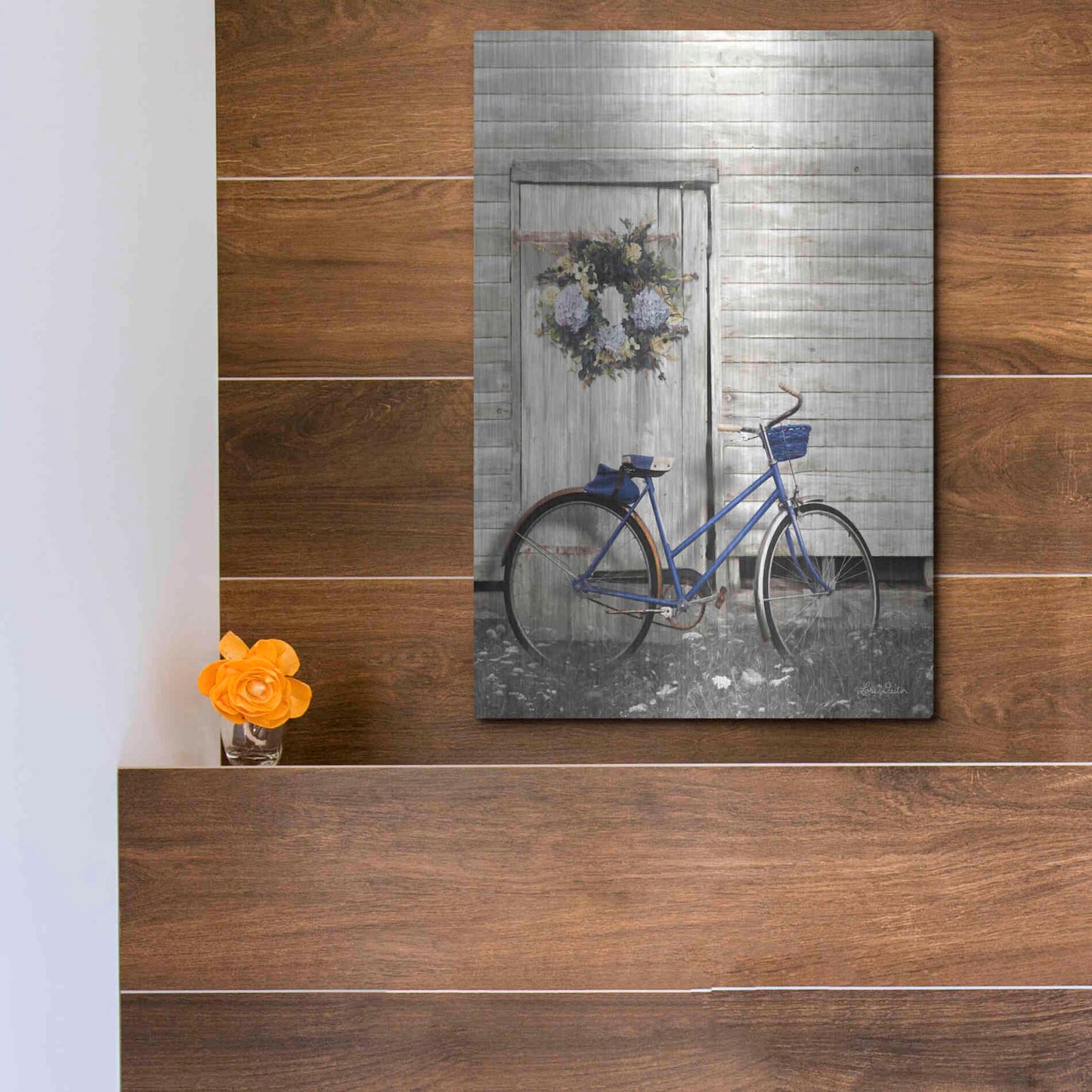 Luxe Metal Art 'Life is Like Riding a Bike' by Lori Deiter, Metal Wall Art,12x16