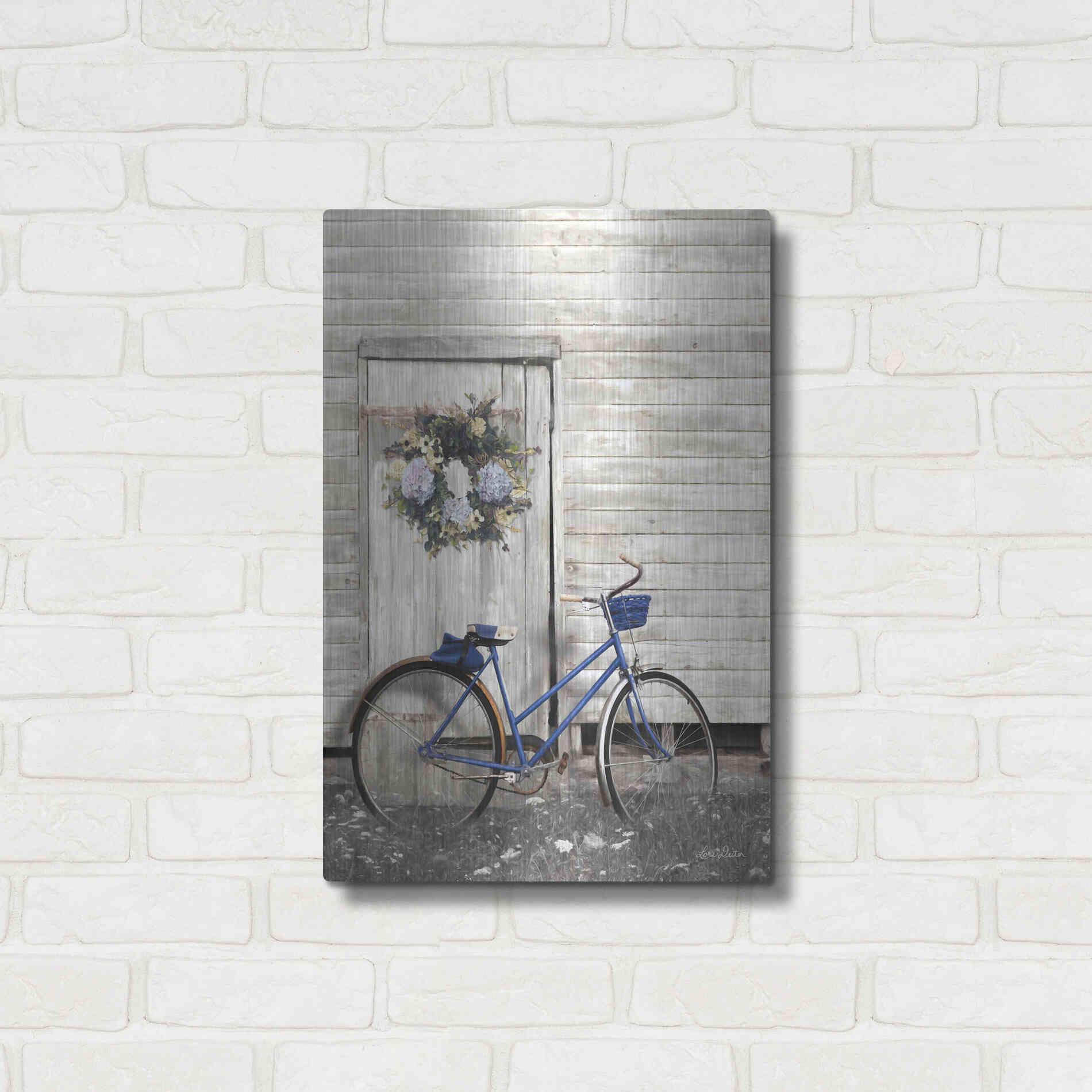 Luxe Metal Art 'Life is Like Riding a Bike' by Lori Deiter, Metal Wall Art,16x24
