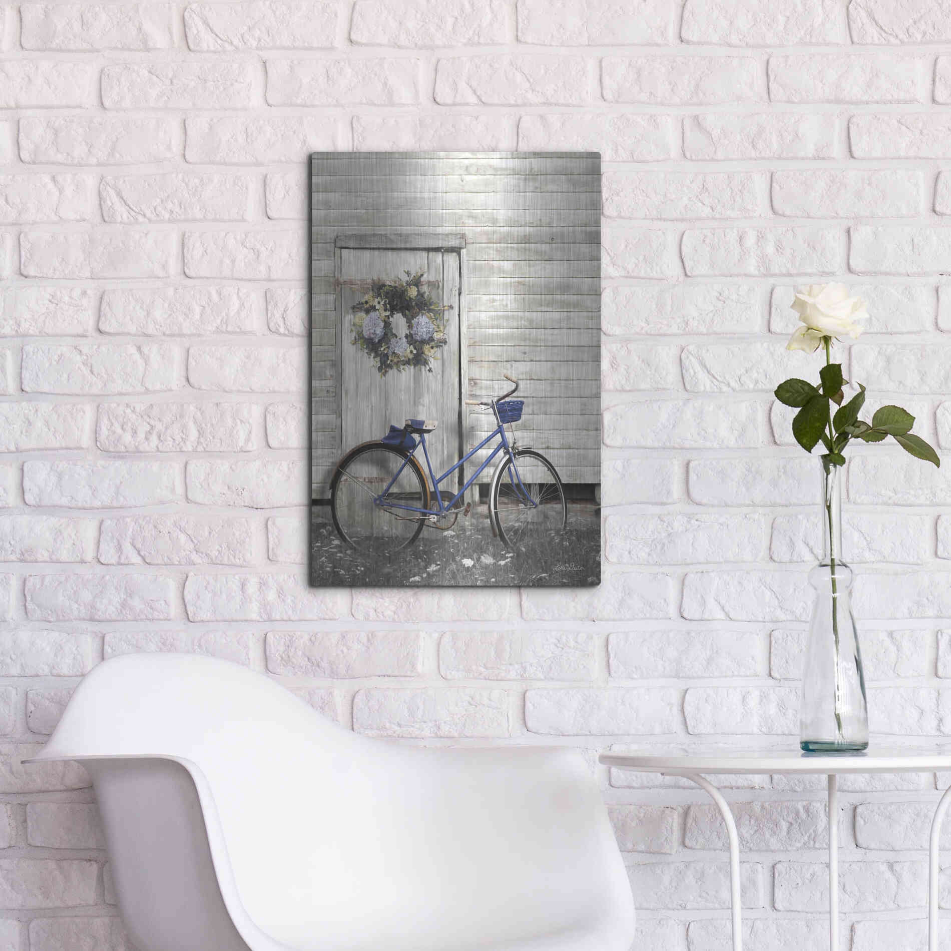 Luxe Metal Art 'Life is Like Riding a Bike' by Lori Deiter, Metal Wall Art,16x24