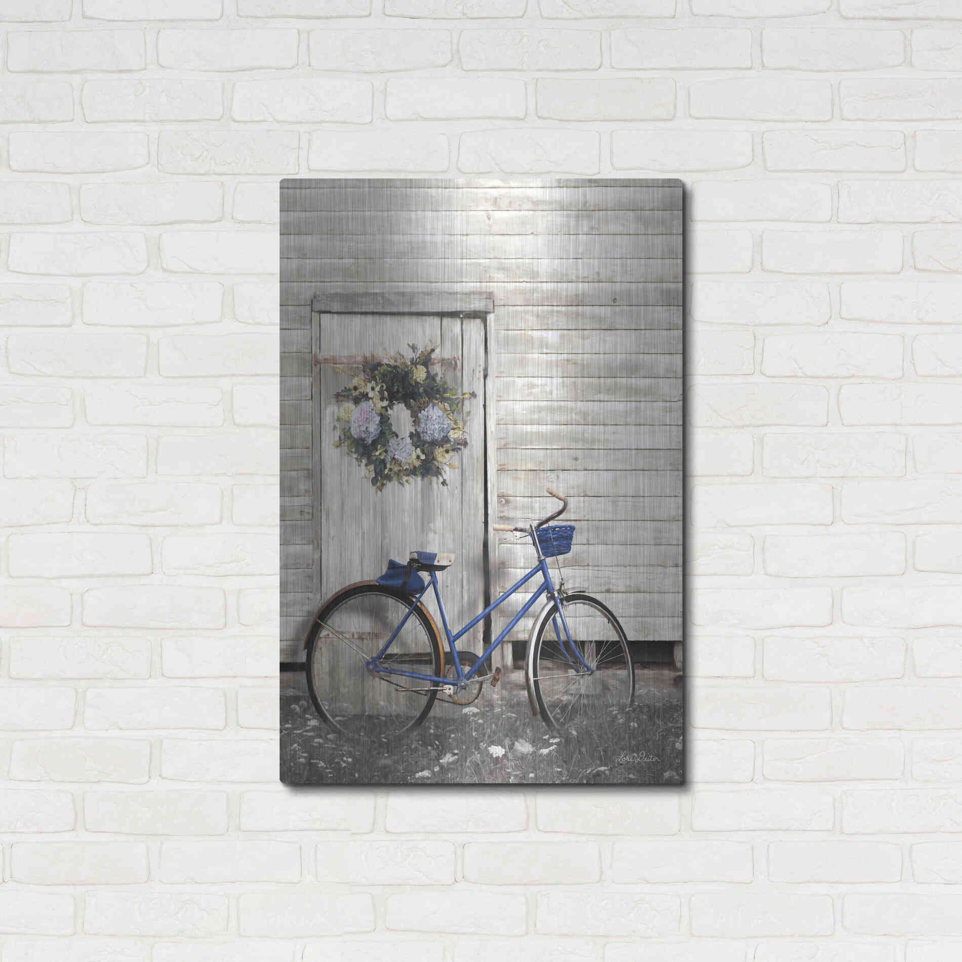 Luxe Metal Art 'Life is Like Riding a Bike' by Lori Deiter, Metal Wall Art,24x36