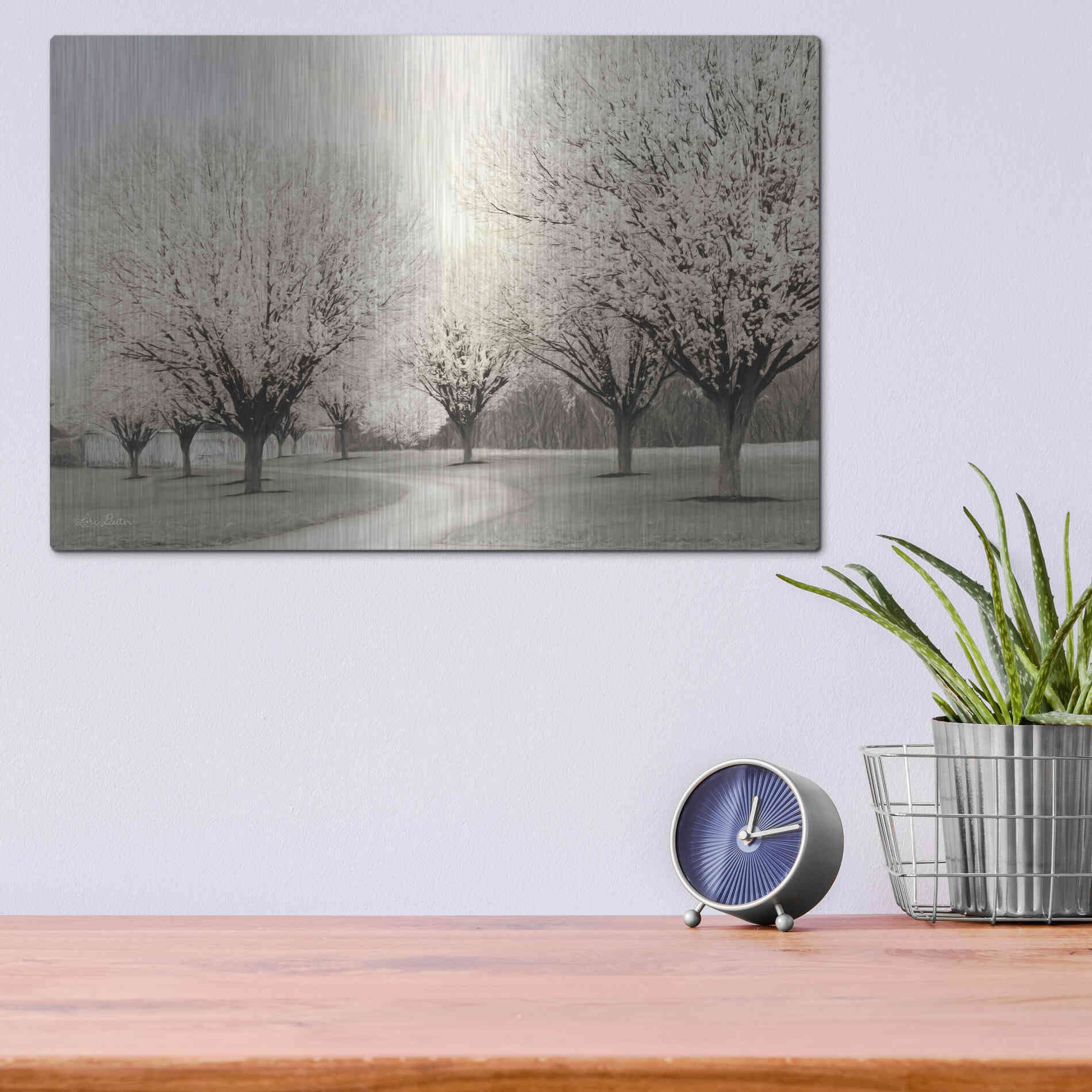 Luxe Metal Art 'In Full Bloom' by Lori Deiter, Metal Wall Art,16x12