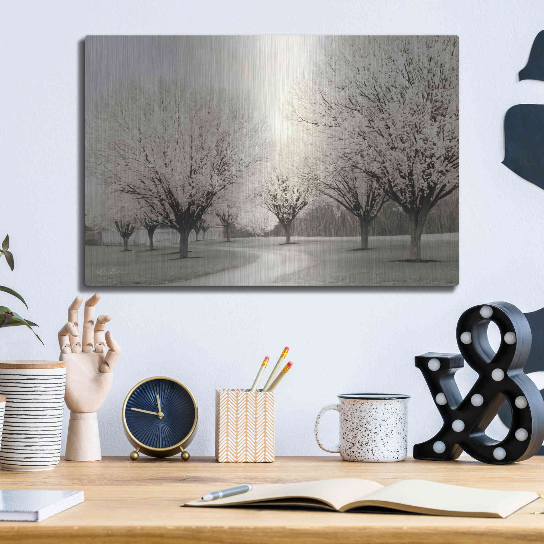 Luxe Metal Art 'In Full Bloom' by Lori Deiter, Metal Wall Art,16x12