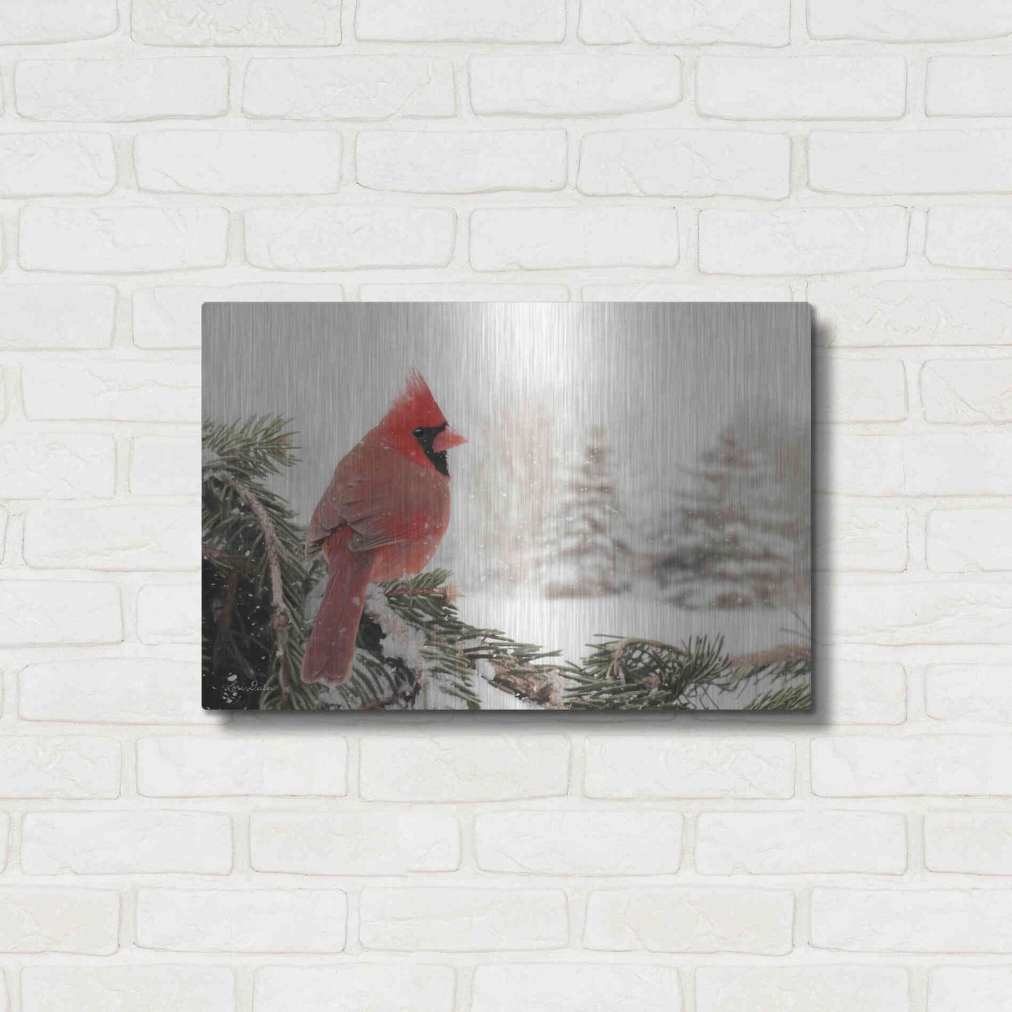 Luxe Metal Art 'Winter Perch' by Lori Deiter, Metal Wall Art,24x16