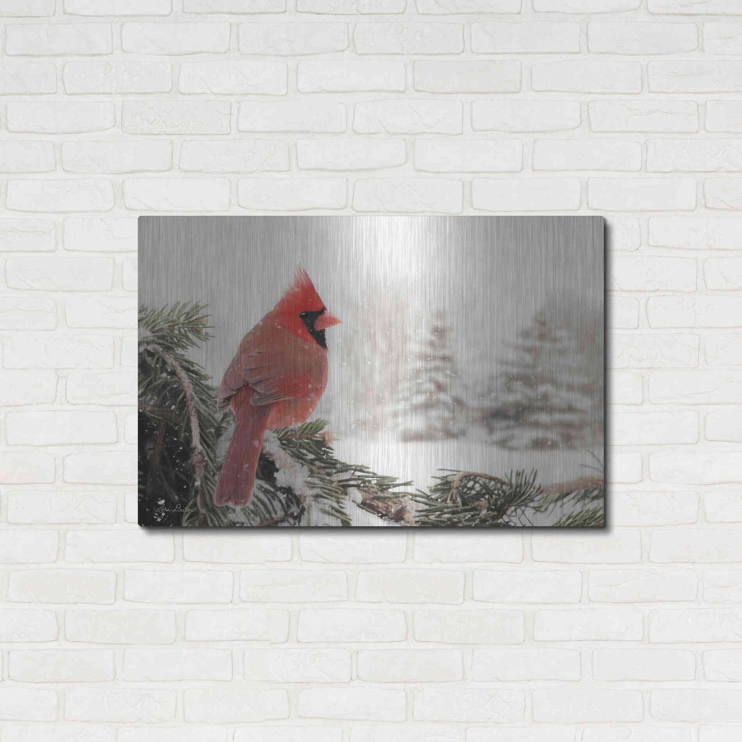 Luxe Metal Art 'Winter Perch' by Lori Deiter, Metal Wall Art,36x24