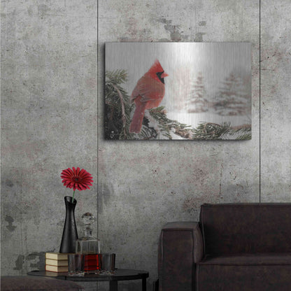 Luxe Metal Art 'Winter Perch' by Lori Deiter, Metal Wall Art,36x24