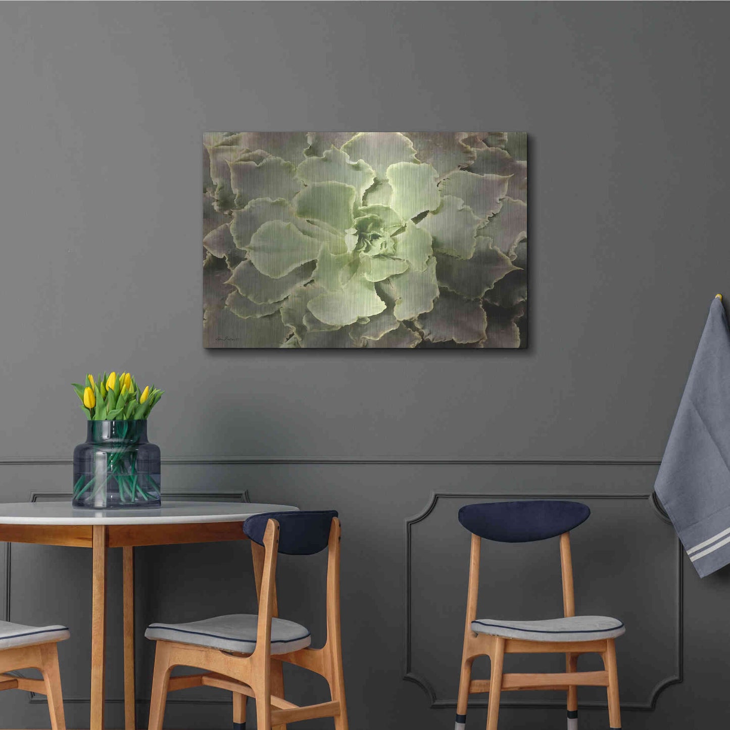 Luxe Metal Art 'Glowing Succulent II' by Lori Deiter, Metal Wall Art,36x24