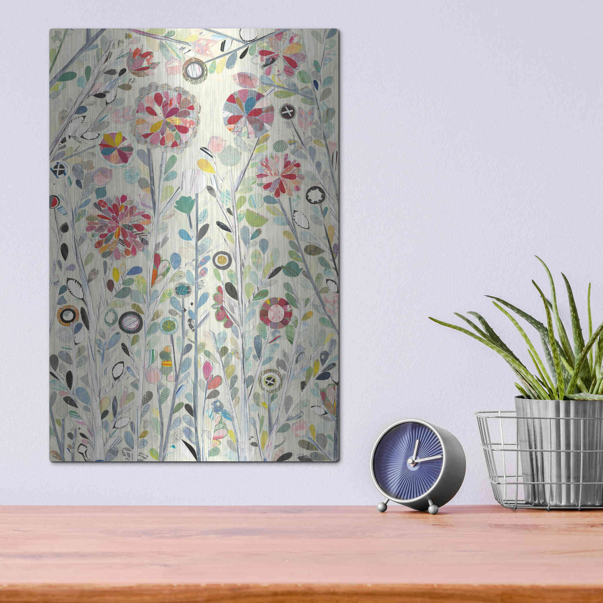 Luxe Metal Art 'Spring Blossoms' by Candra Boggs, Metal Wall Art,12x16