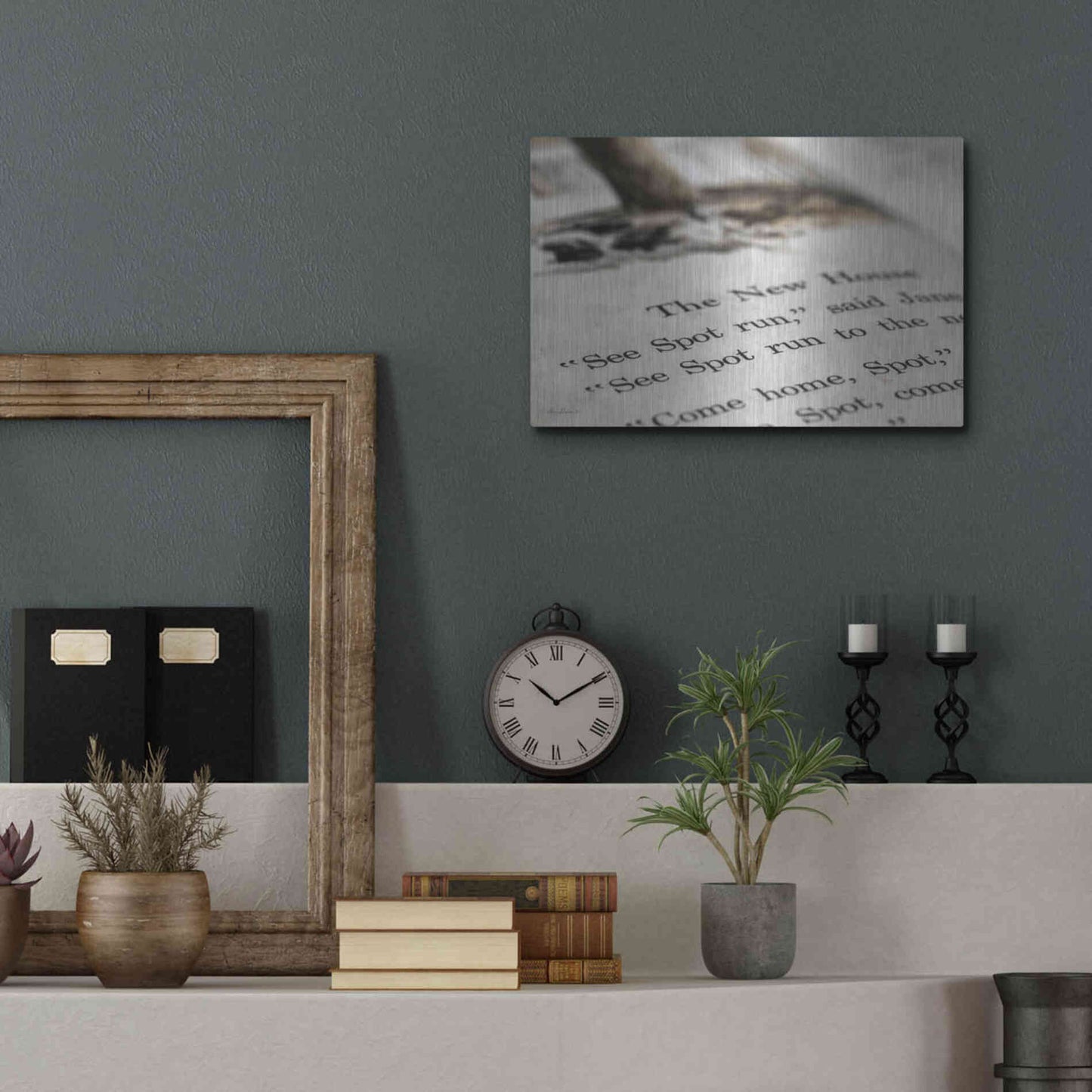 Luxe Metal Art 'See Spot Run' by Lori Deiter, Metal Wall Art,16x12