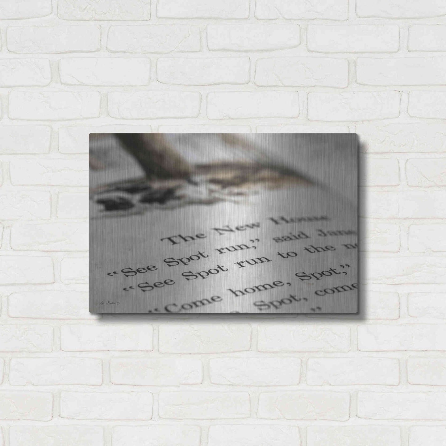Luxe Metal Art 'See Spot Run' by Lori Deiter, Metal Wall Art,24x16