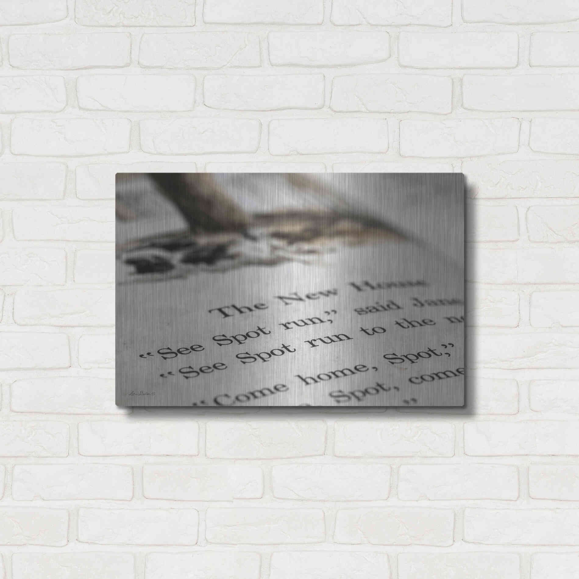 Luxe Metal Art 'See Spot Run' by Lori Deiter, Metal Wall Art,24x16