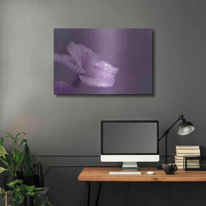 Luxe Metal Art 'Purple Dew' by Lori Deiter, Metal Wall Art,36x24