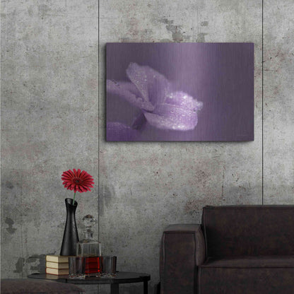 Luxe Metal Art 'Purple Dew' by Lori Deiter, Metal Wall Art,36x24