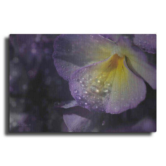 Luxe Metal Art 'Purple Pansy' by Lori Deiter, Metal Wall Art