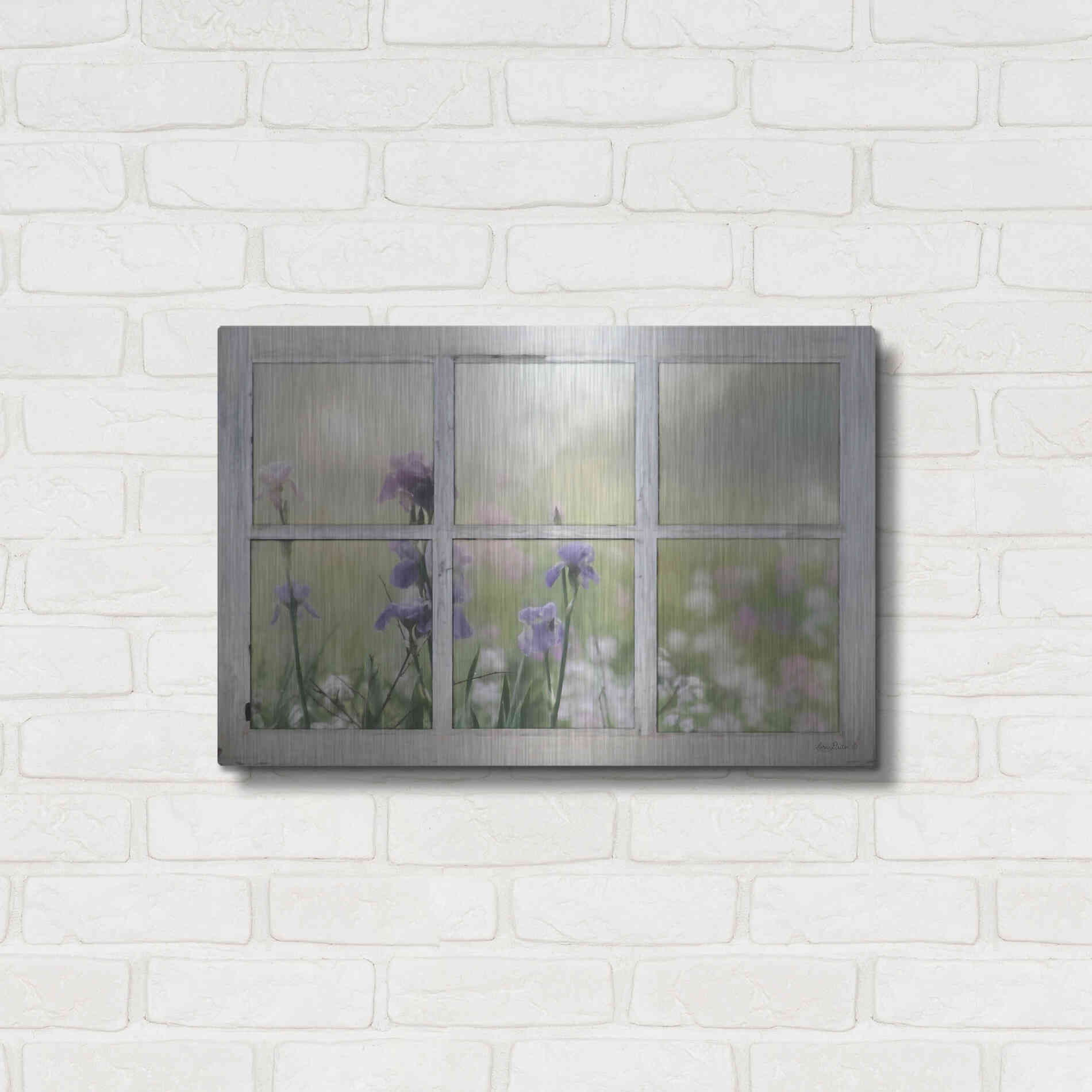 Luxe Metal Art 'Framed Flowers' by Lori Deiter, Metal Wall Art,24x16