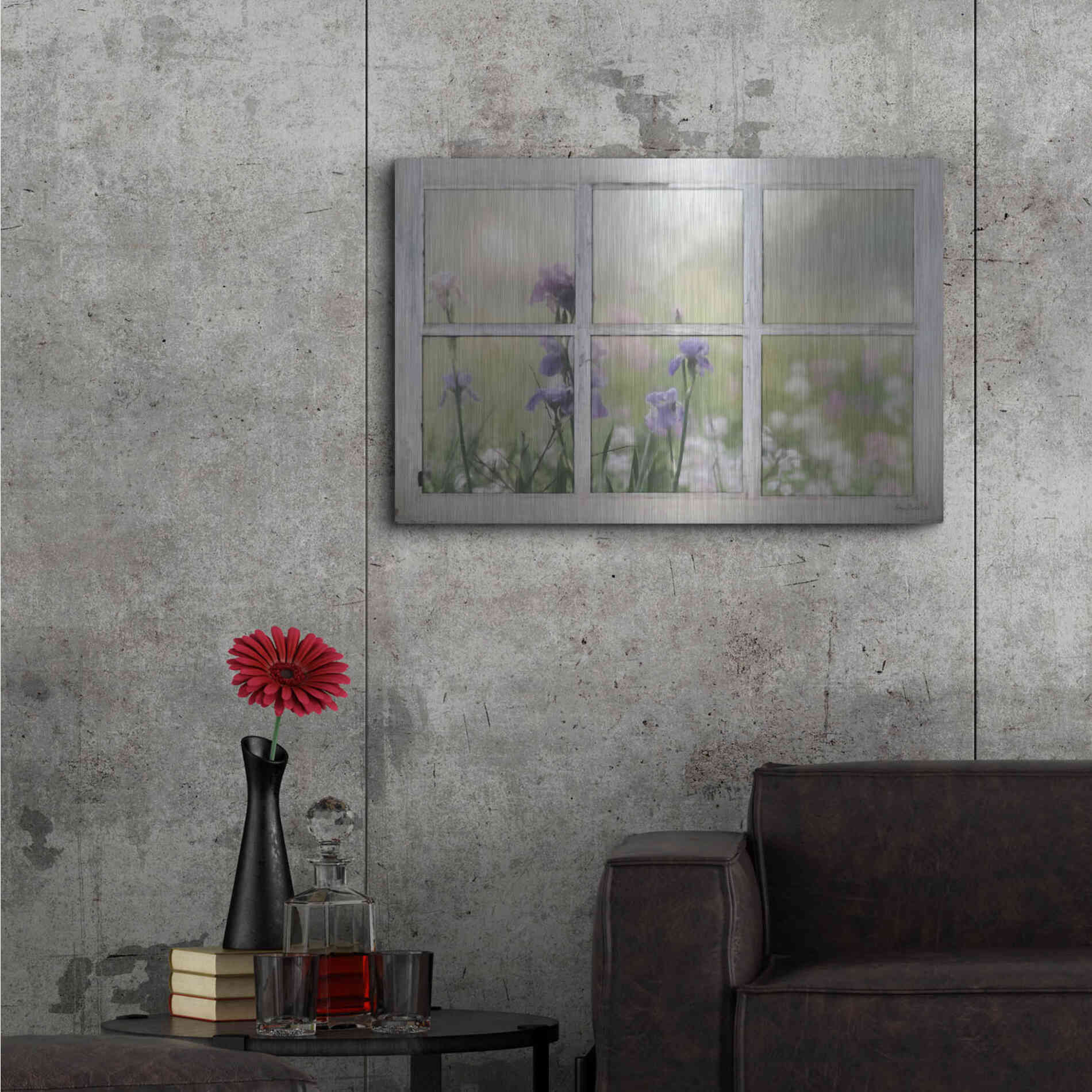 Luxe Metal Art 'Framed Flowers' by Lori Deiter, Metal Wall Art,36x24