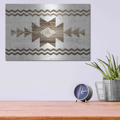 Luxe Metal Art 'Southwest Wood I' by Lori Deiter, Metal Wall Art,16x12
