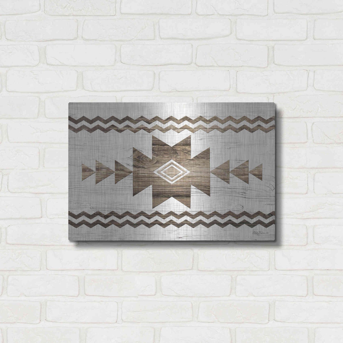 Luxe Metal Art 'Southwest Wood I' by Lori Deiter, Metal Wall Art,24x16