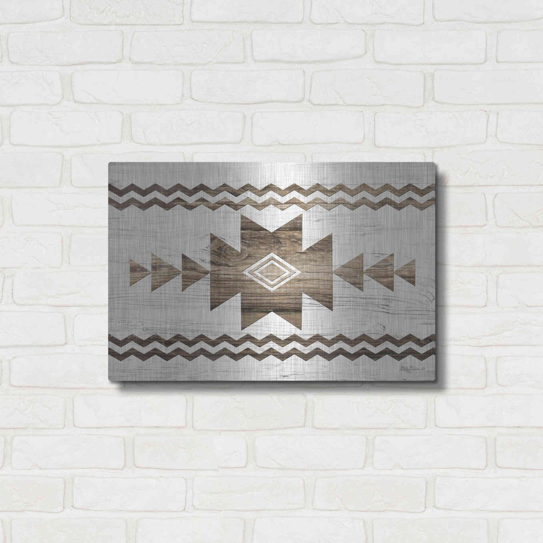 Luxe Metal Art 'Southwest Wood I' by Lori Deiter, Metal Wall Art,24x16