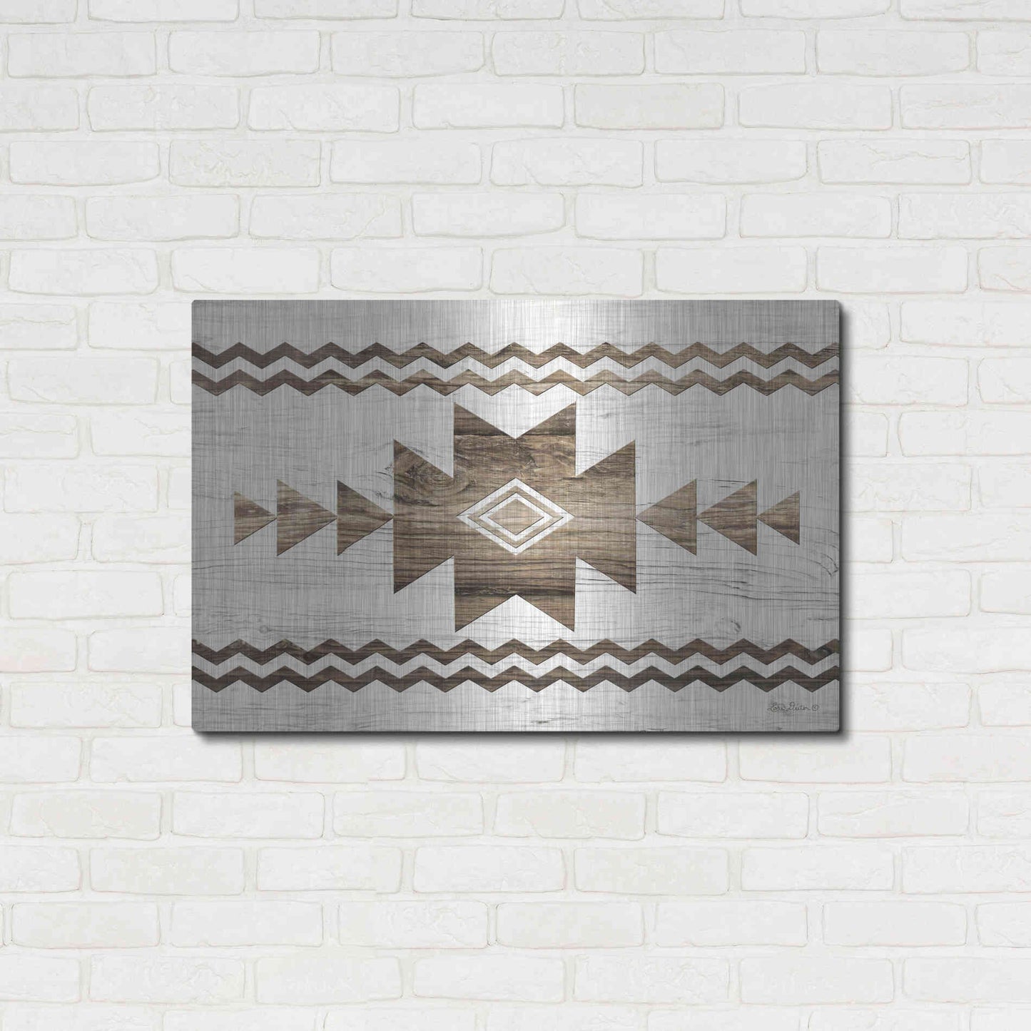 Luxe Metal Art 'Southwest Wood I' by Lori Deiter, Metal Wall Art,36x24
