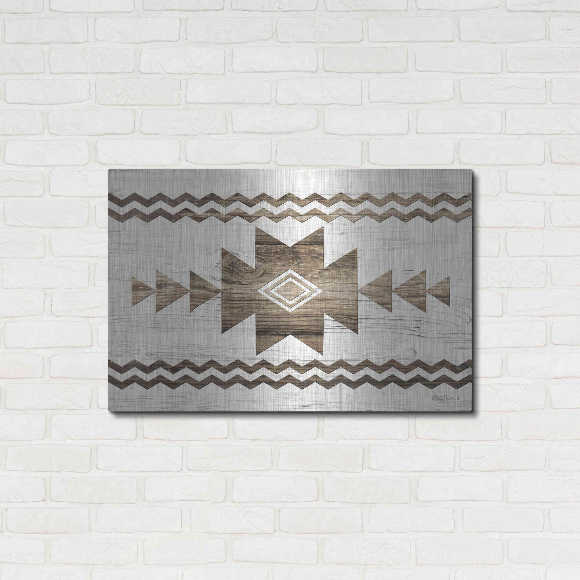 Luxe Metal Art 'Southwest Wood I' by Lori Deiter, Metal Wall Art,36x24
