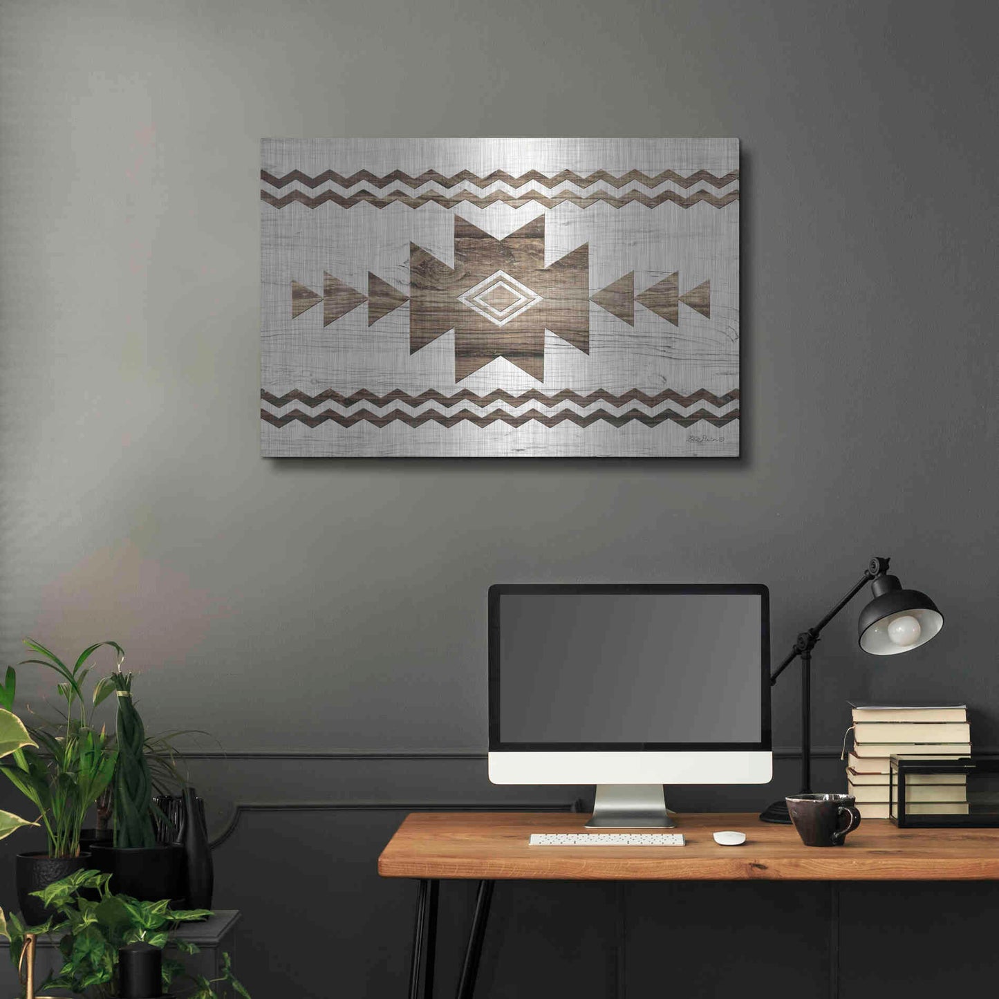 Luxe Metal Art 'Southwest Wood I' by Lori Deiter, Metal Wall Art,36x24
