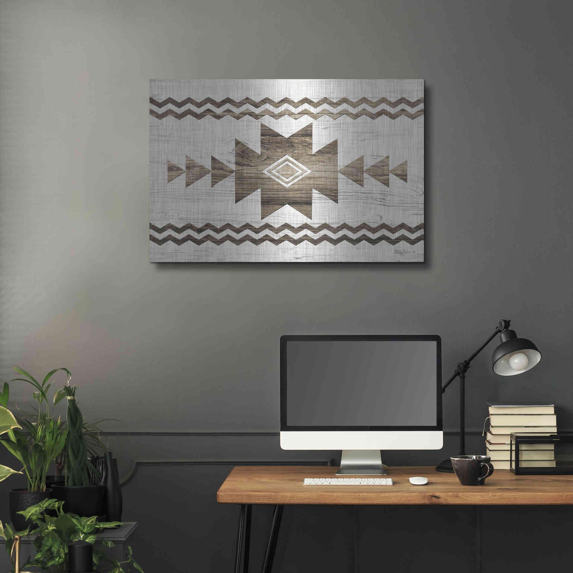 Luxe Metal Art 'Southwest Wood I' by Lori Deiter, Metal Wall Art,36x24