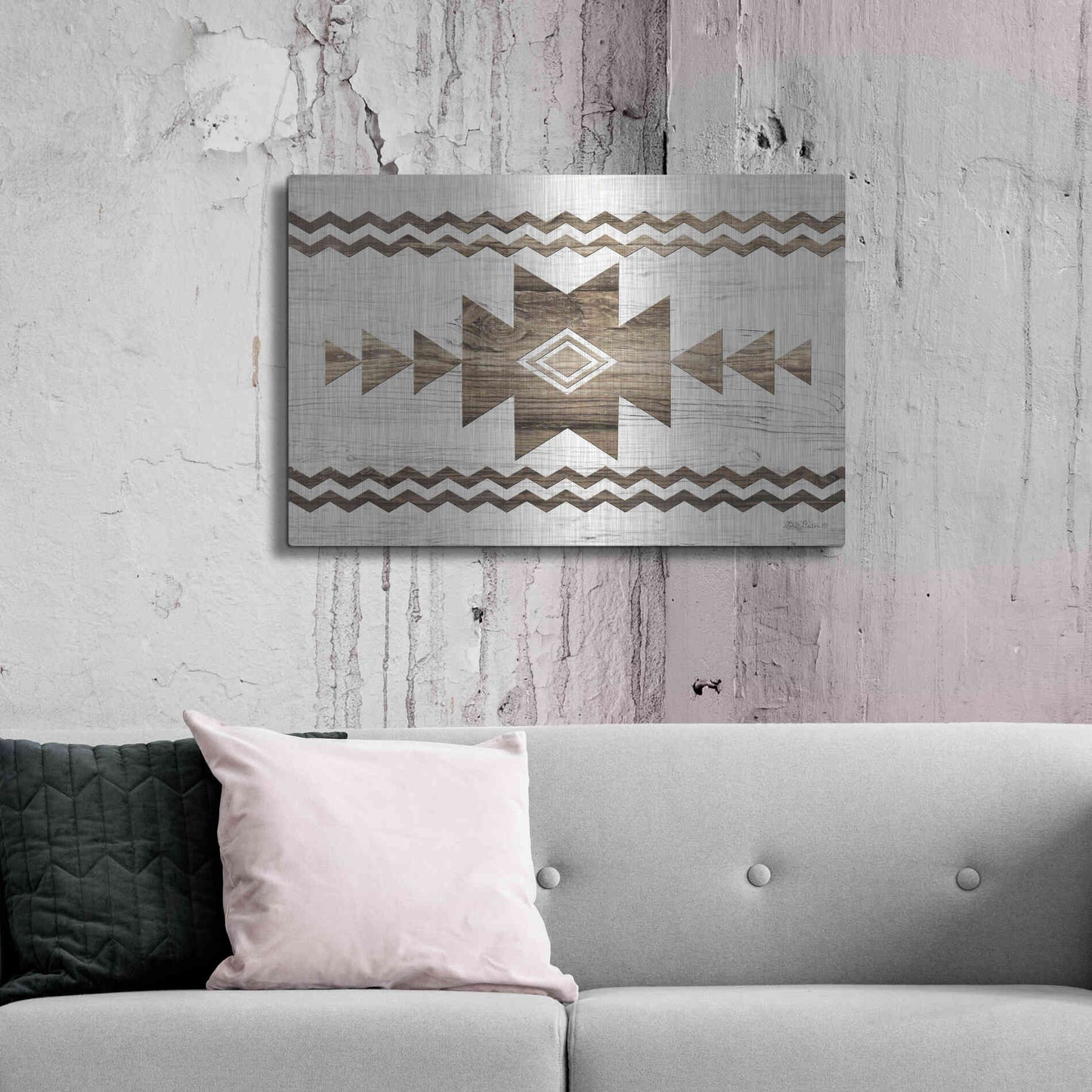 Luxe Metal Art 'Southwest Wood I' by Lori Deiter, Metal Wall Art,36x24