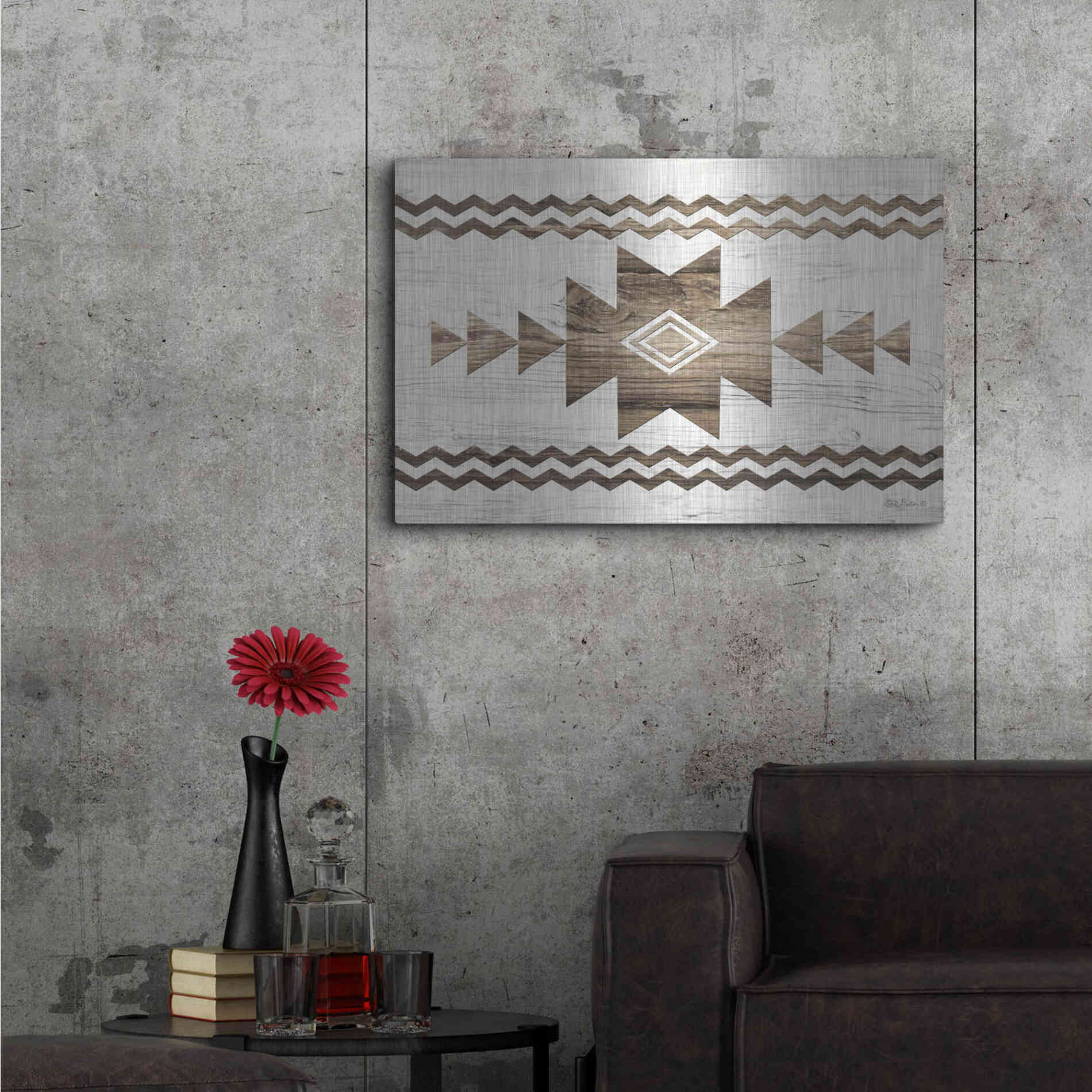 Luxe Metal Art 'Southwest Wood I' by Lori Deiter, Metal Wall Art,36x24
