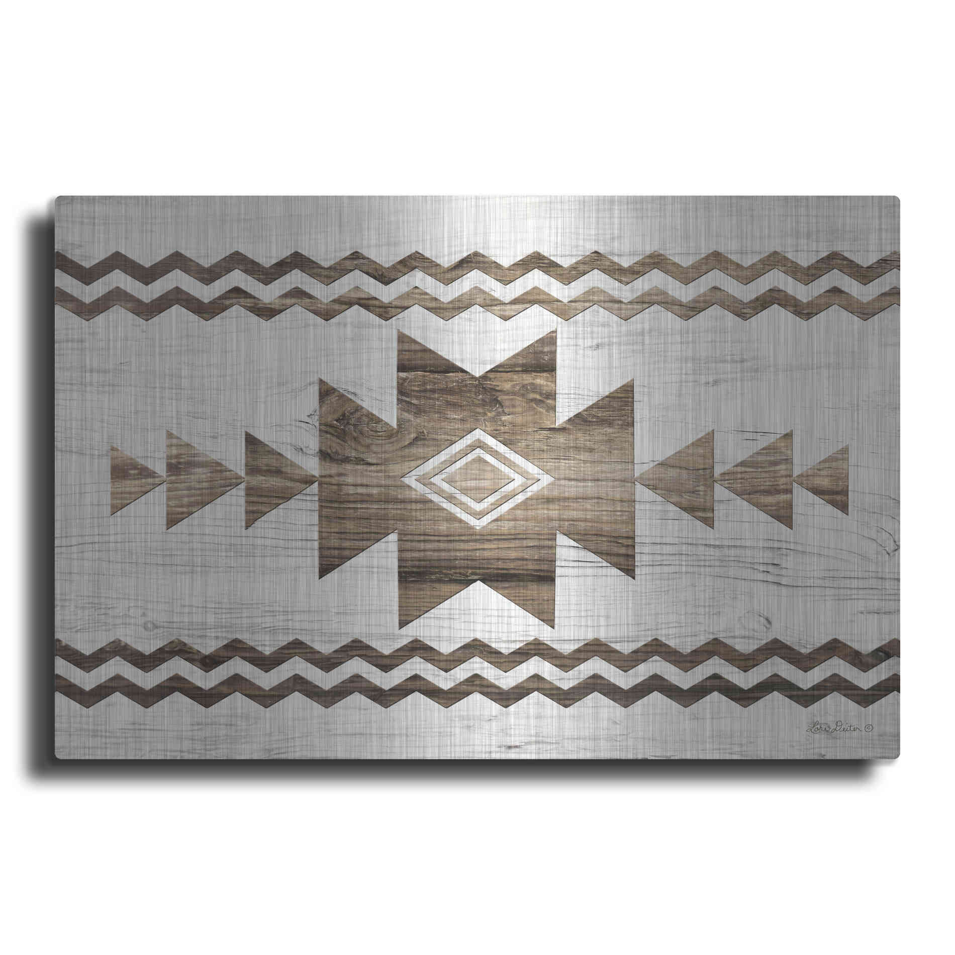 Luxe Metal Art 'Southwest Wood I' by Lori Deiter, Metal Wall Art