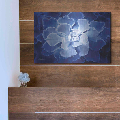 Luxe Metal Art 'Blue Succulent I' by Lori Deiter, Metal Wall Art,16x12