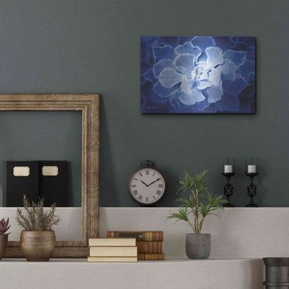 Luxe Metal Art 'Blue Succulent I' by Lori Deiter, Metal Wall Art,16x12