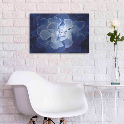 Luxe Metal Art 'Blue Succulent I' by Lori Deiter, Metal Wall Art,24x16