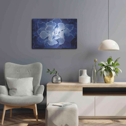 Luxe Metal Art 'Blue Succulent I' by Lori Deiter, Metal Wall Art,24x16