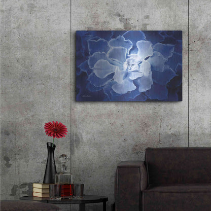 Luxe Metal Art 'Blue Succulent I' by Lori Deiter, Metal Wall Art,36x24
