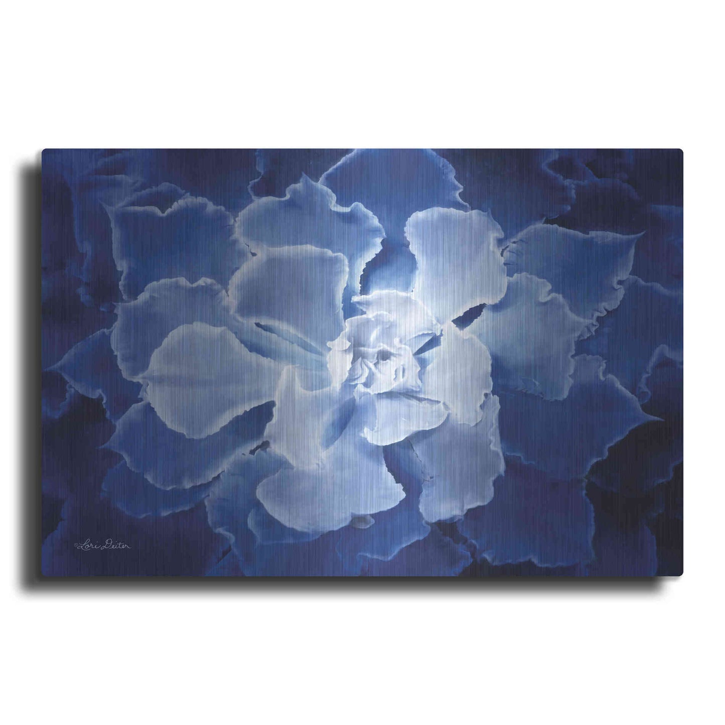 Luxe Metal Art 'Blue Succulent I' by Lori Deiter, Metal Wall Art